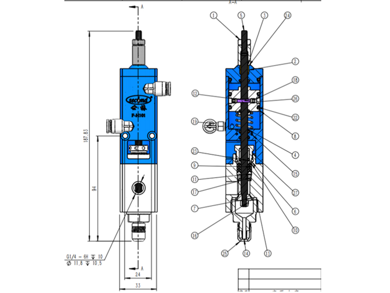 stainless steel suction back glue dispensing valve