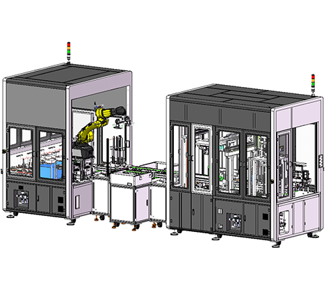 Flexible stacking line for graphite bipolar plate