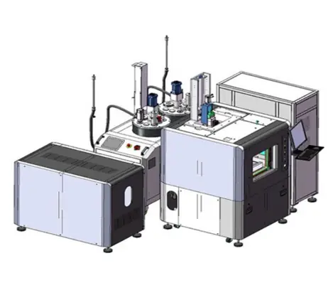 Three stage vacuum glue potting machine